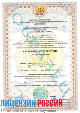 Образец сертификата соответствия Уссурийск Сертификат OHSAS 18001